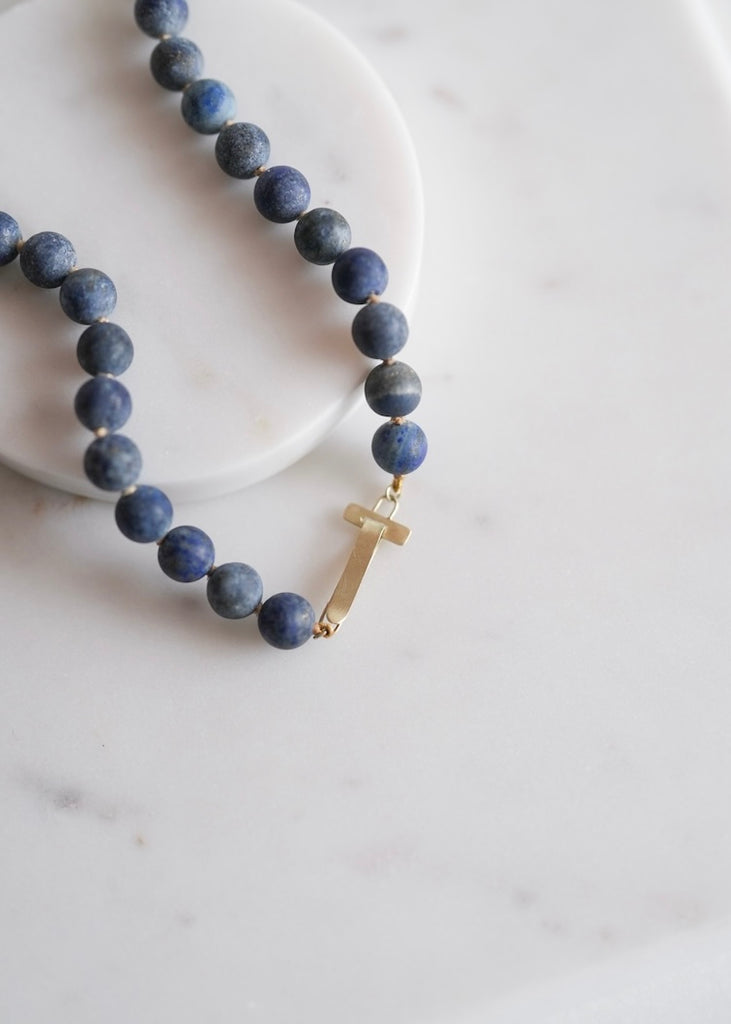 Judi Powers | Lapis Lazuli Matte Bead Necklace
