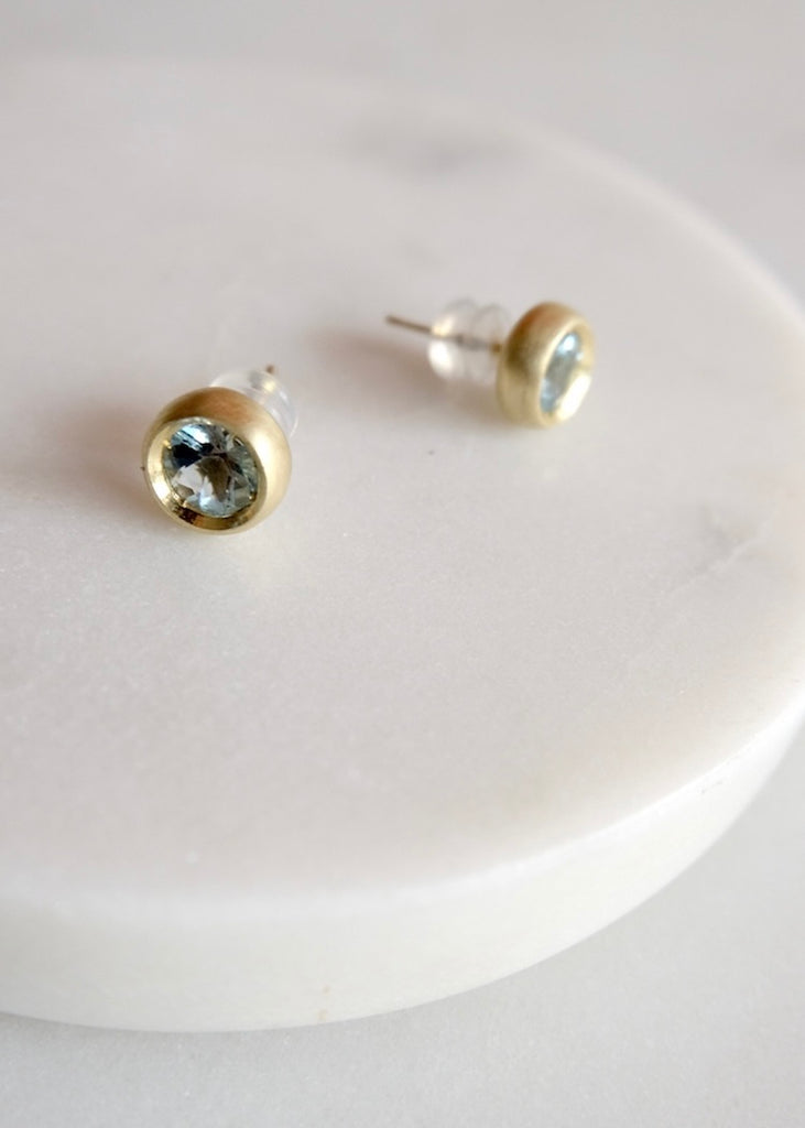 Judi Powers | Little Star Aquamarine Earrings with 14k Gold