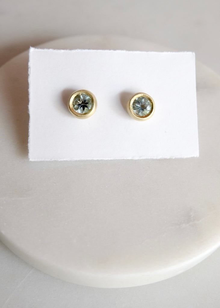 Judi Powers | Little Star Aquamarine Earrings with 14k Gold