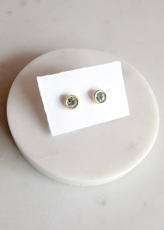 Judi Powers | Little Star Aquamarine Earrings with 14k Gold
