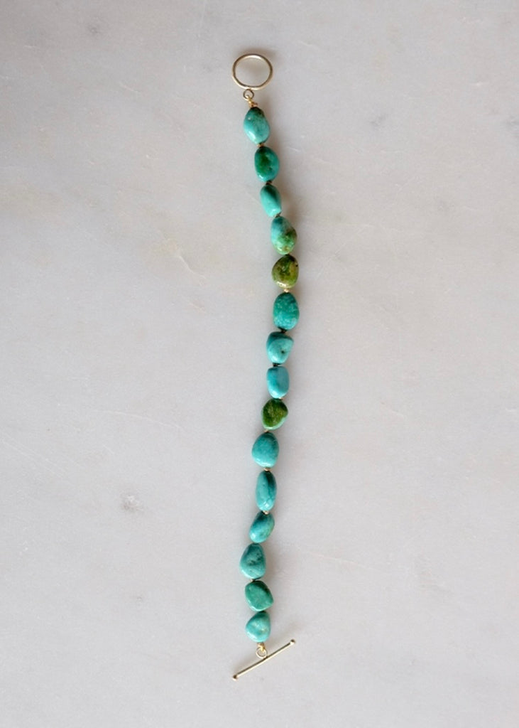 Judi Powers | Mountain Pebble Turquoise Bracelet with 14k Toggle