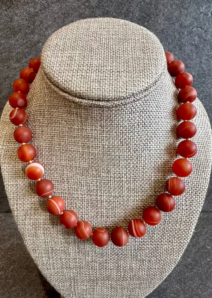 Judi Powers | Red Banded Agate Necklace