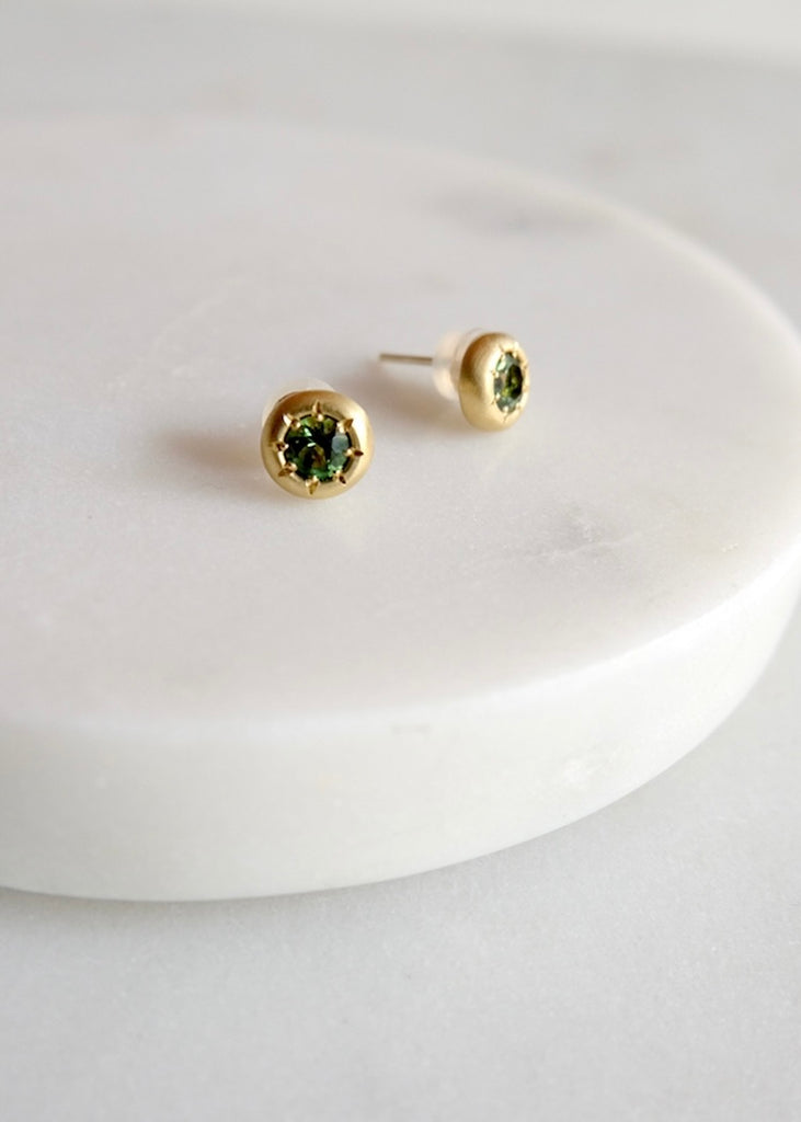Judi Powers | Tiny Star Chrome Tourmaline Earrings with 18k Gold