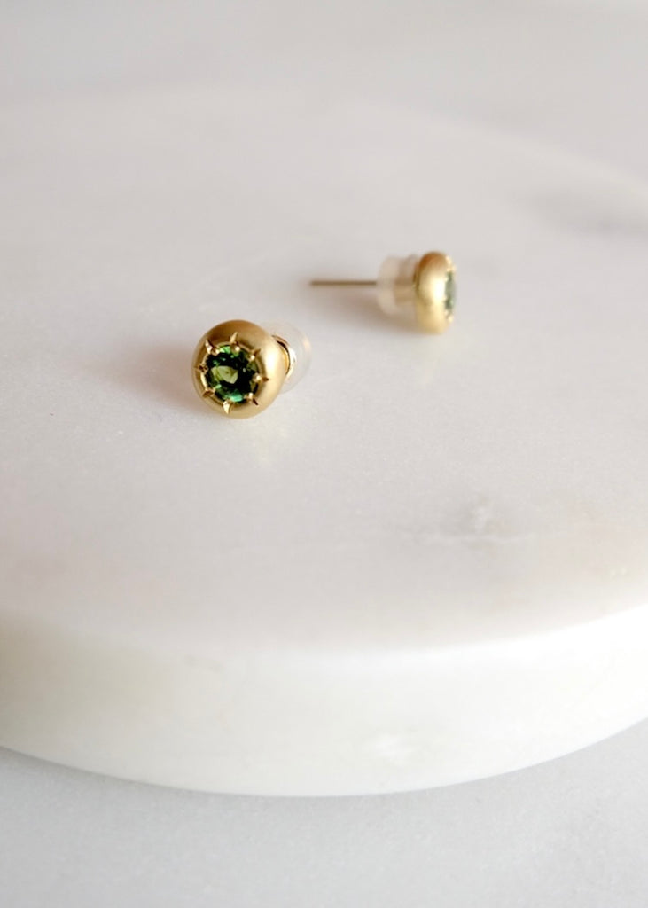 Judi Powers | Tiny Star Chrome Tourmaline Earrings with 18k Gold