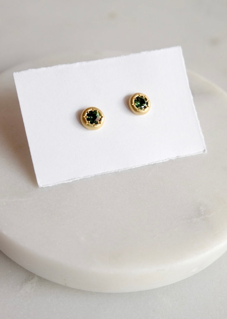 Judi Powers | Tiny Star Chrome Tourmaline Earrings with 18k Gold