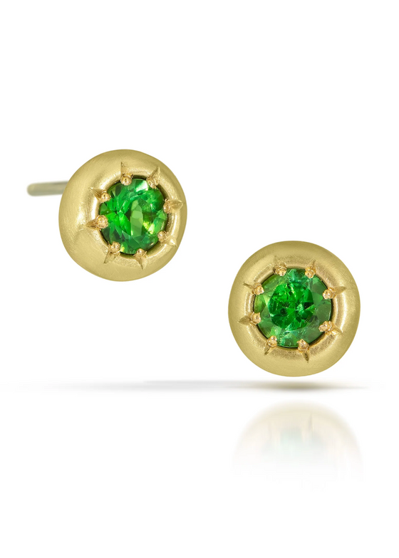 Judi Powers | Tiny Star Chrome Tourmaline Earrings with 18k Gold