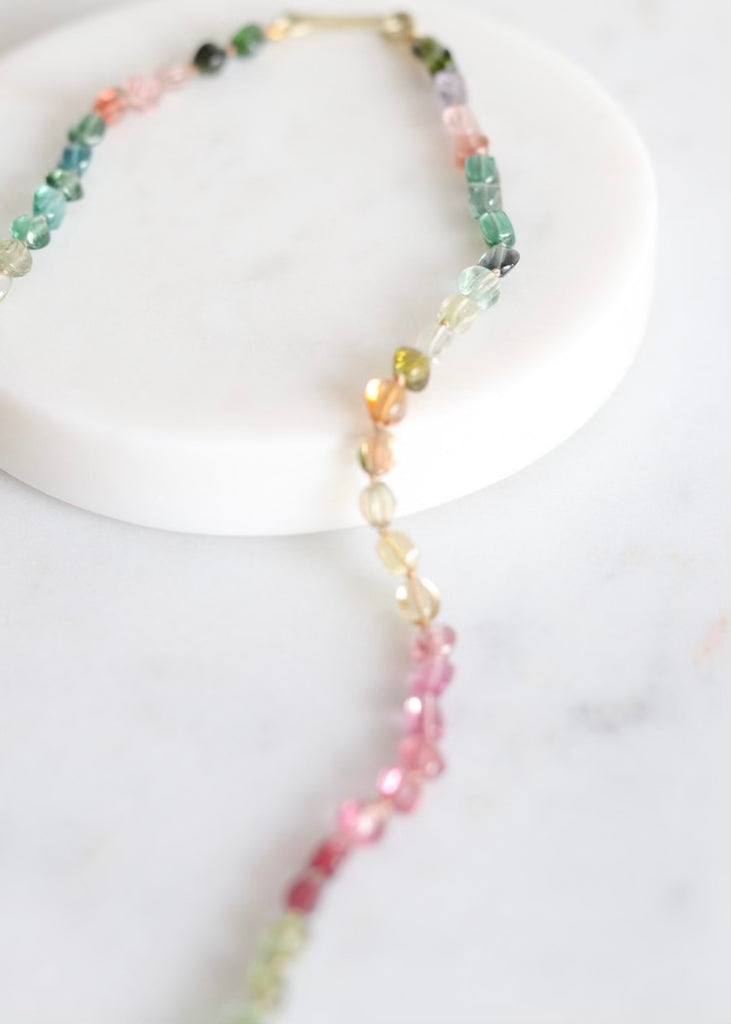 Judi Powers | Tourmaline Multicolor Seed Necklace
