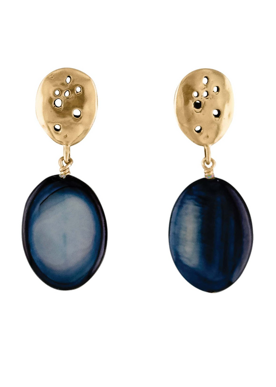 Julie Cohn | Constellation Bronze Indigo Shell Earring