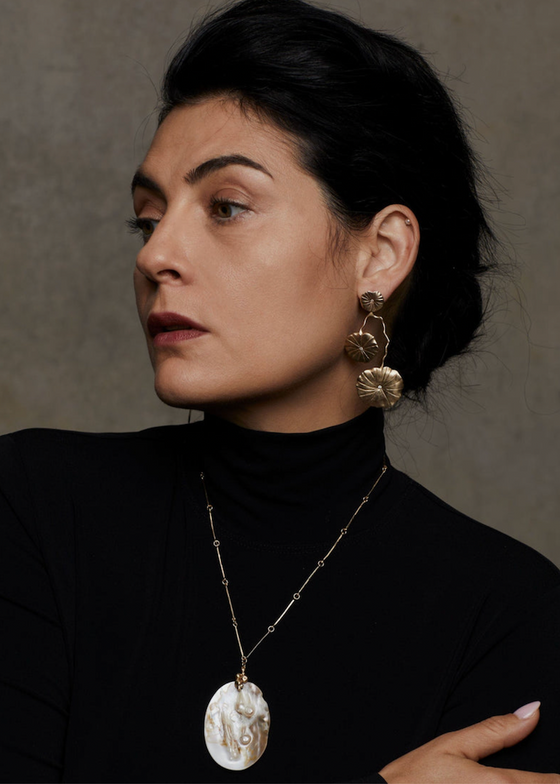 Julie Cohn | Crater Mabe Bronze Pendant Necklace