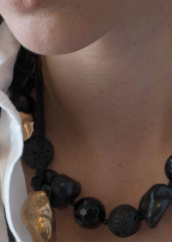 Julie Cohn | Molten Onyx, Lava, Bronze Necklace