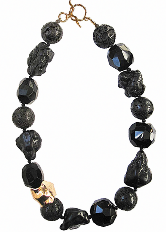 Julie Cohn | Molten Onyx, Lava, Bronze Necklace