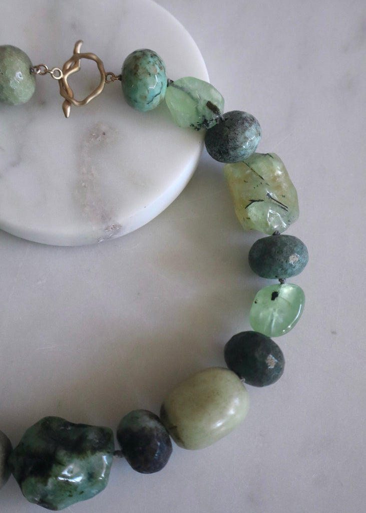 Julie Cohn | Sage Prehnite Bronze Necklace