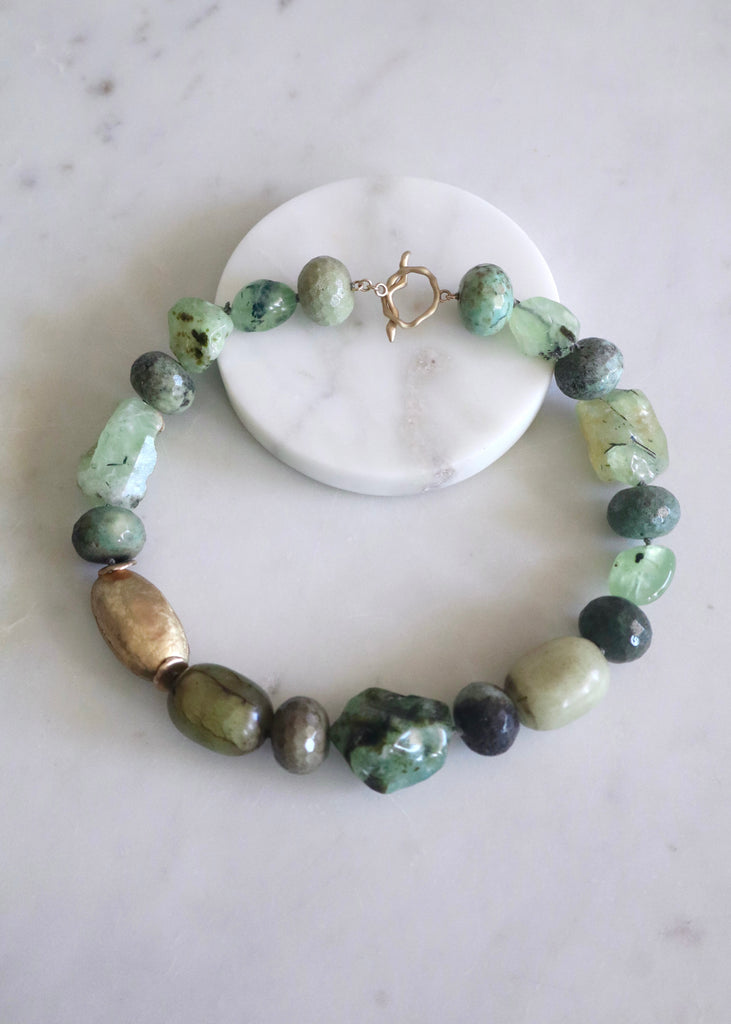Julie Cohn | Sage Prehnite Bronze Necklace