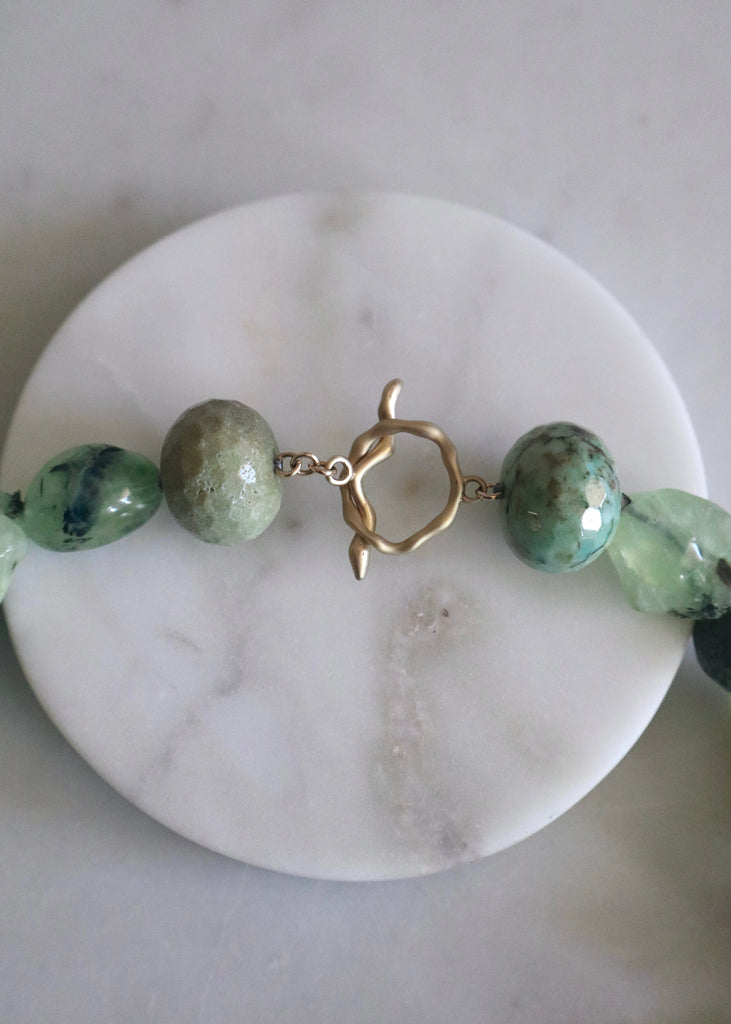 Julie Cohn | Sage Prehnite Bronze Necklace