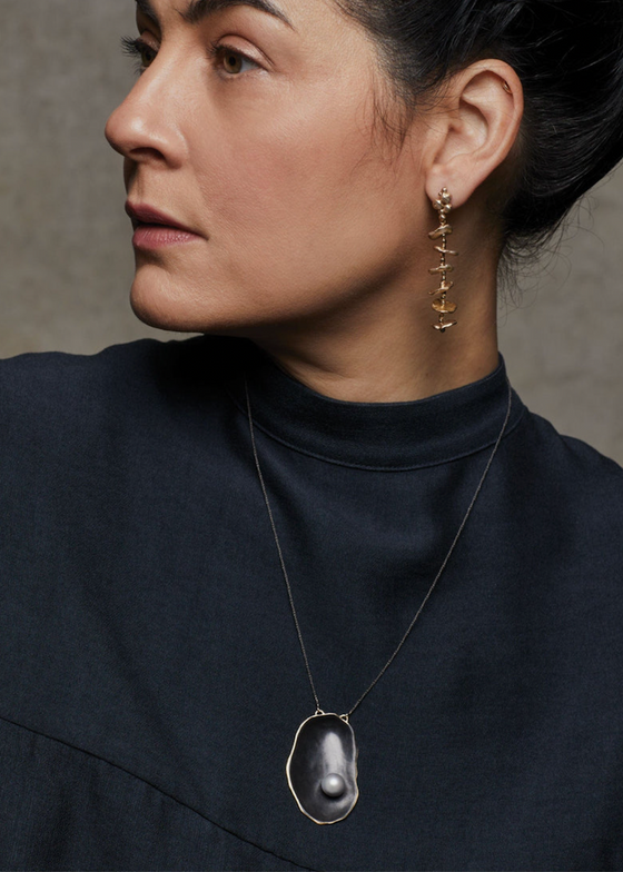 Julie Cohn | Shell Bronze Sterling Pearl Pendant