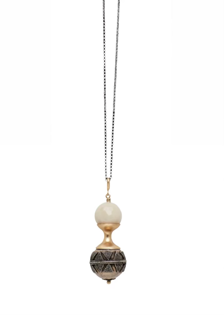 Julie Cohn | Vintage Silver Pendulum Druzy Necklace