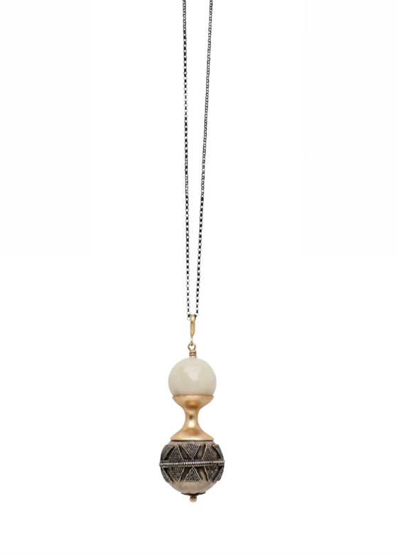 Julie Cohn | Vintage Silver Pendulum Druzy Necklace