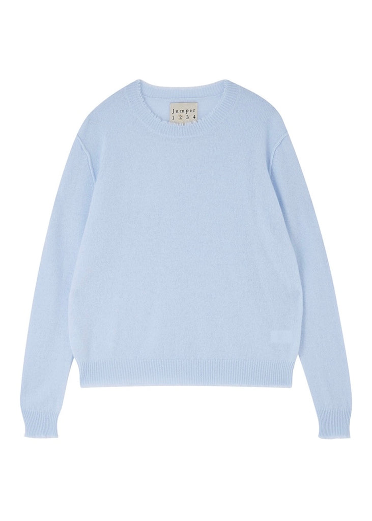 Jumper 1234 | Distressed Crew Sweatshirt - Azure Blue