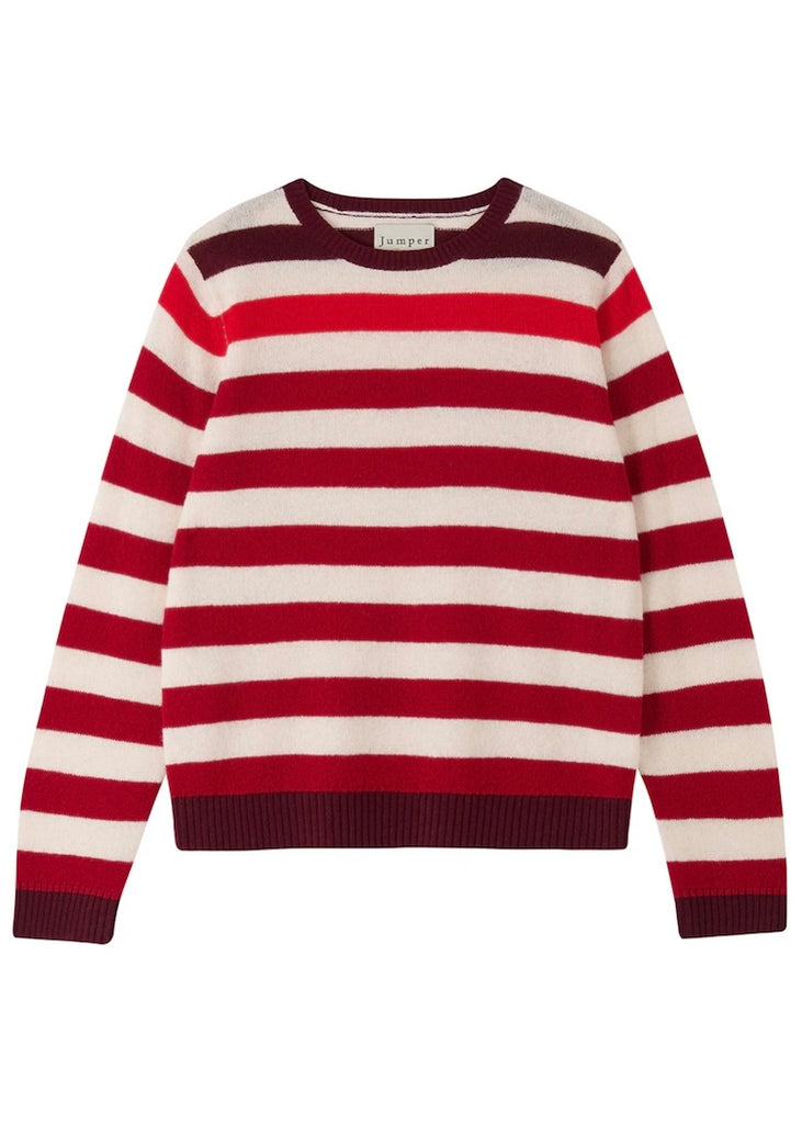 Jumper 1234 | Gradient Stripe Crew | Burgundy