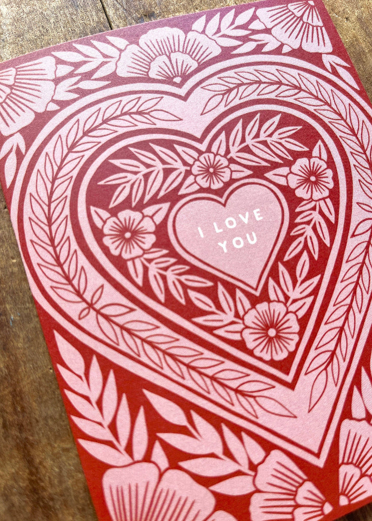 Katharine Watson | "I Love You" Heart Greeting Card