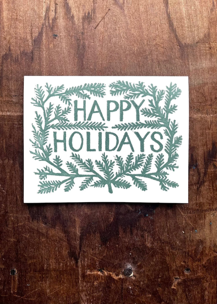 Katherine Watson | "Happy Holidays" Block Printed Card