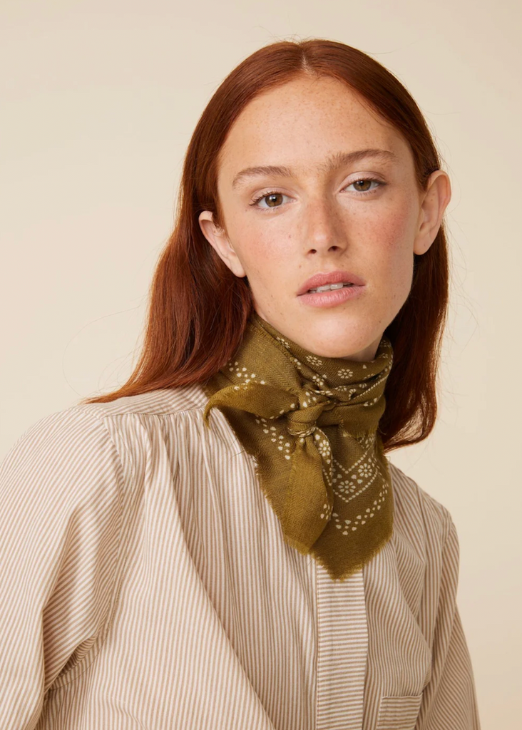 Khaki Foulard No 676 Scarf