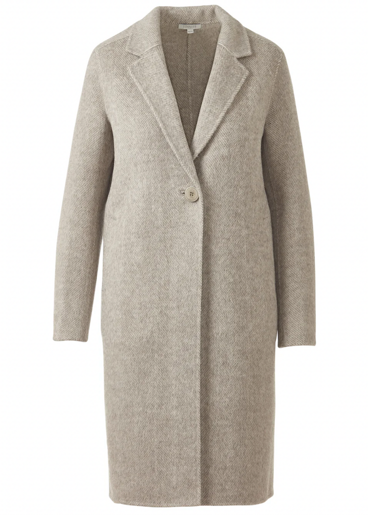 Kinross | Brushed Herringbone Notch Collar Coat