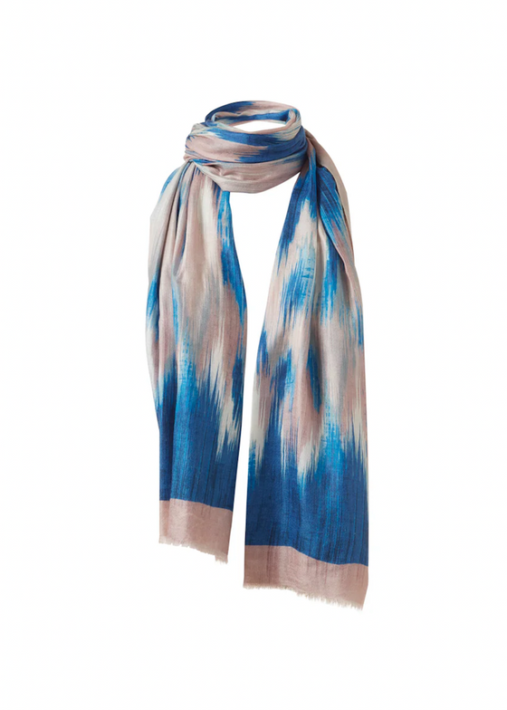 Kinross | Brushed Ikat Print Scarf