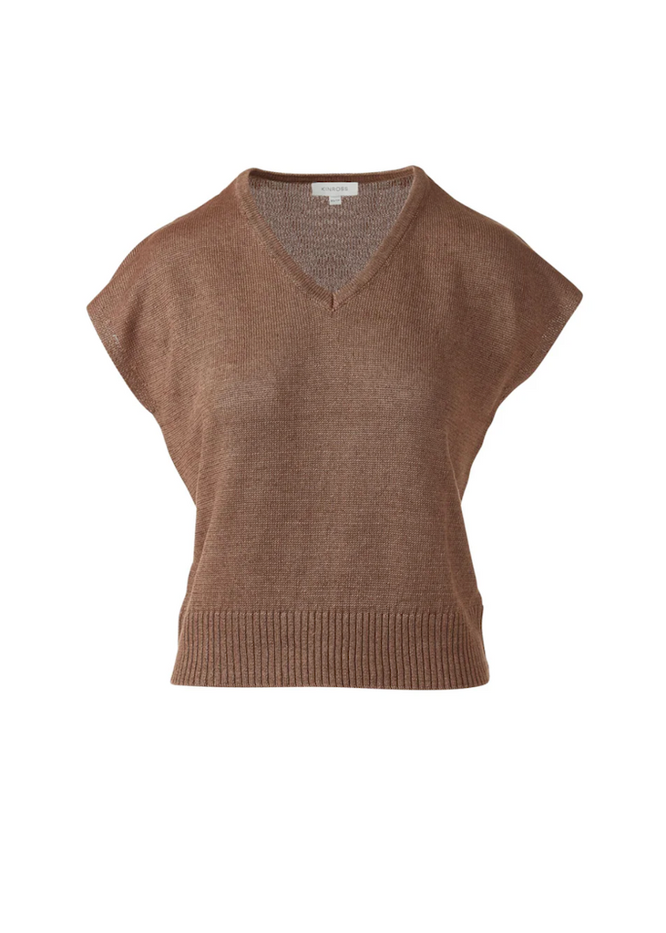 Kinross | Cap Sleeve Vee | Saddle