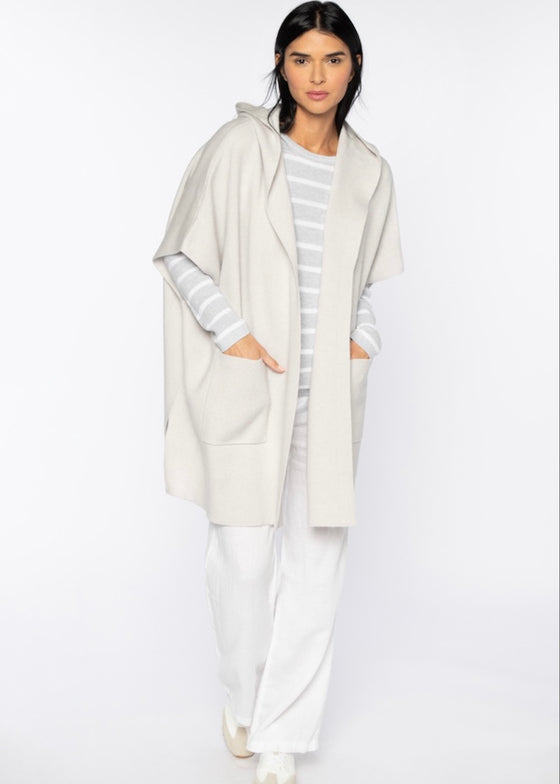 Kinross | Doubleknit Hooded Sleeveless Cardigan
