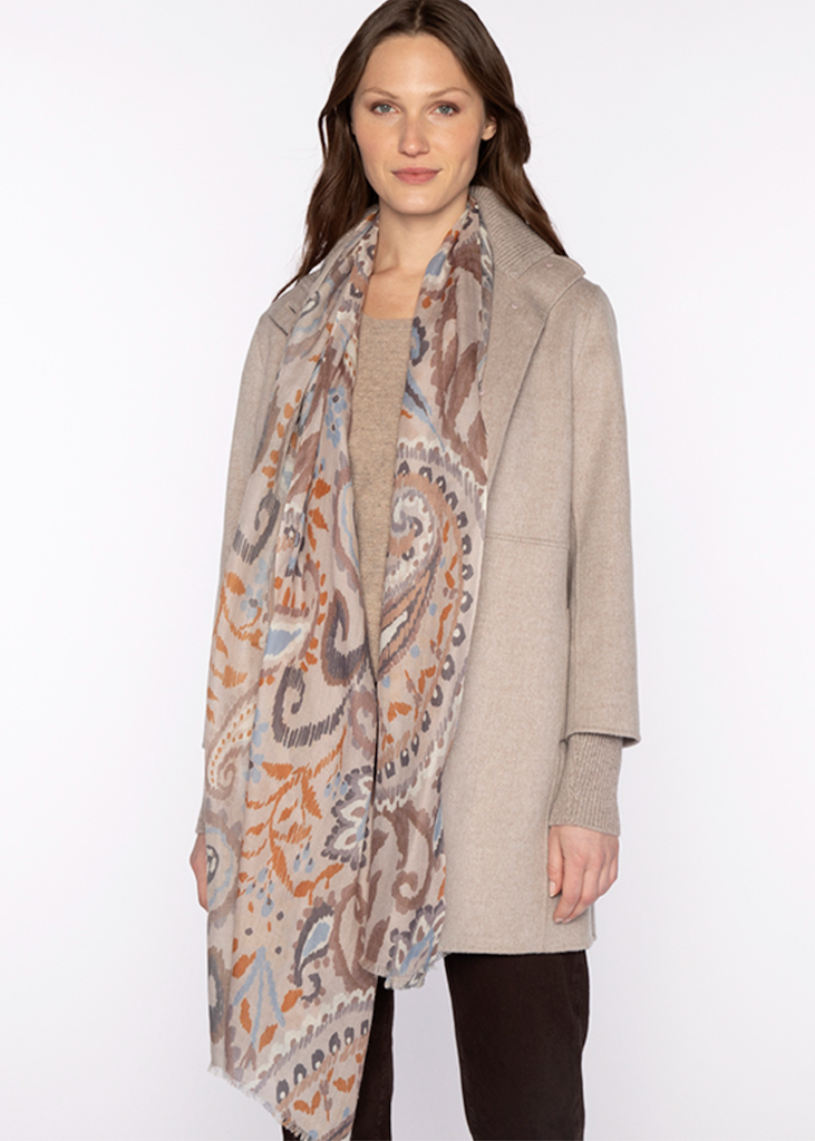 Kinross | Painted Paisley Print Scarf