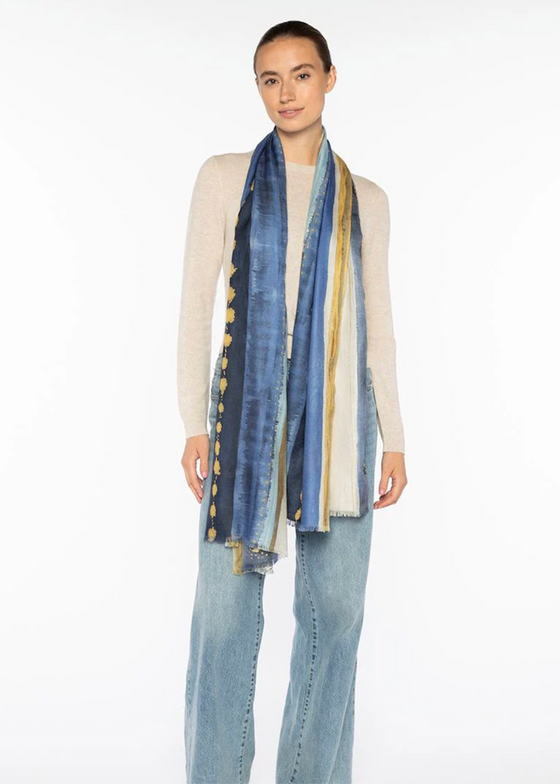 Kinross | Painted Stripe Print Scarf