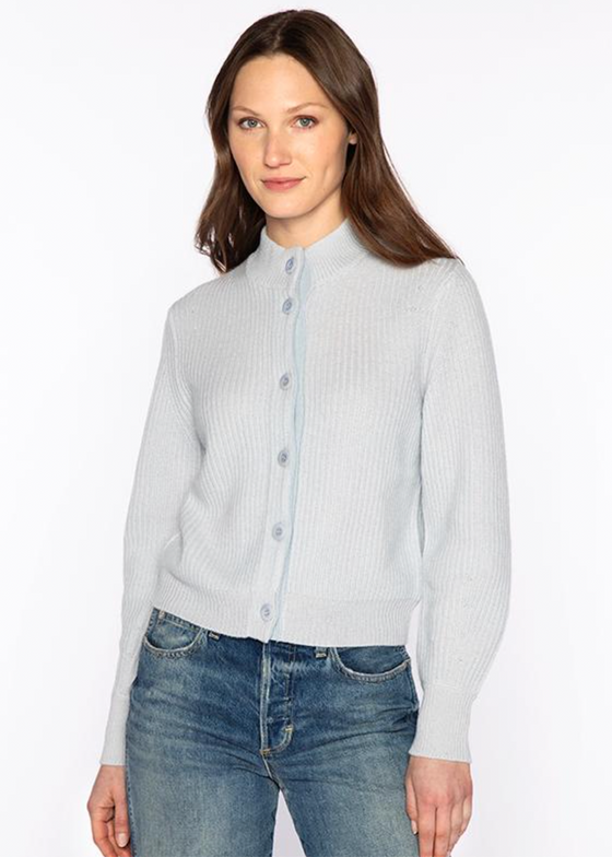 Kinross | Plaited Rib Button Mock Cardigan