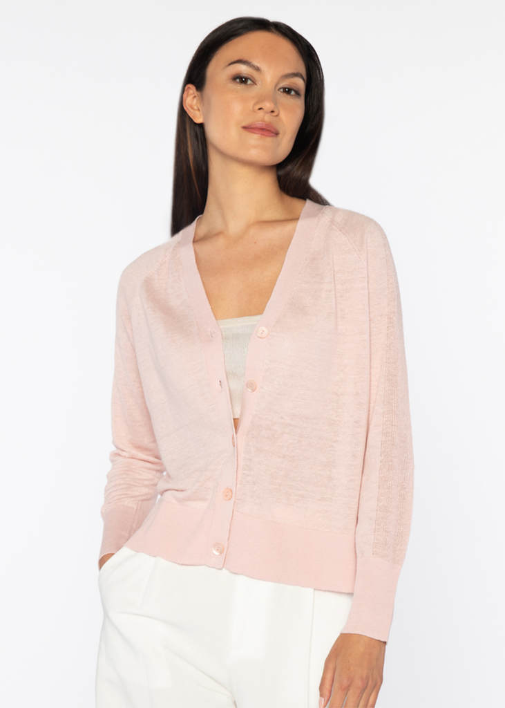 Kinross | Raglan Button Cardigan - Petal