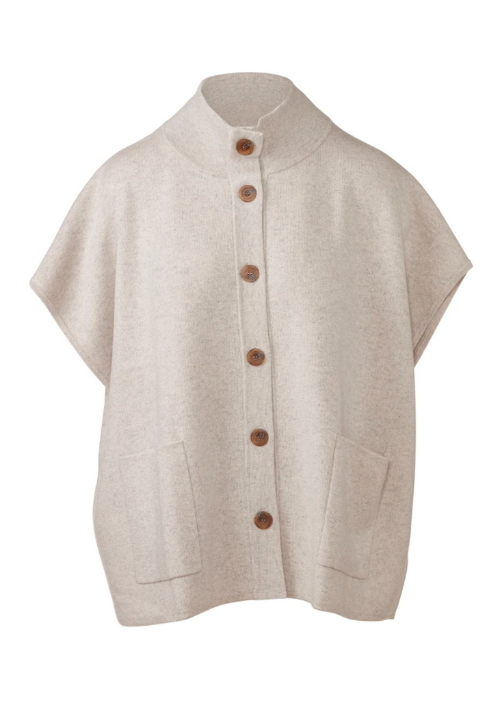 Kinross | Button Mock Cardigan | Sandstone
