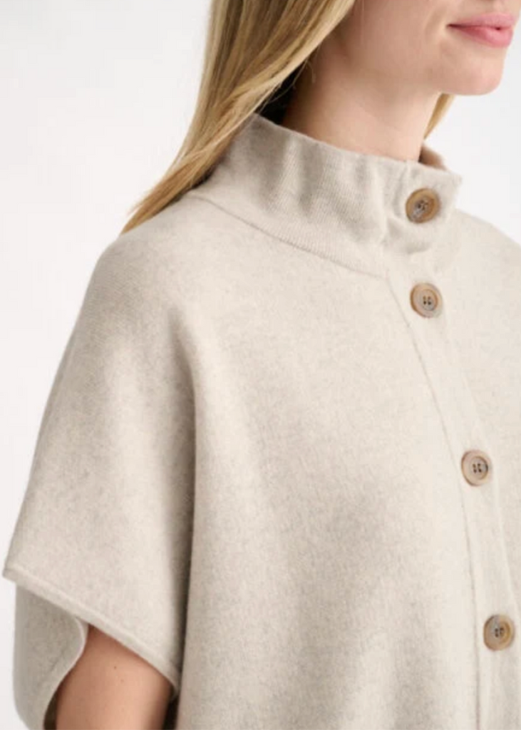 Kinross | Button Mock Cardigan | Sandstone