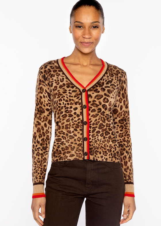 Kinross | Tipped Leopard Cardigan