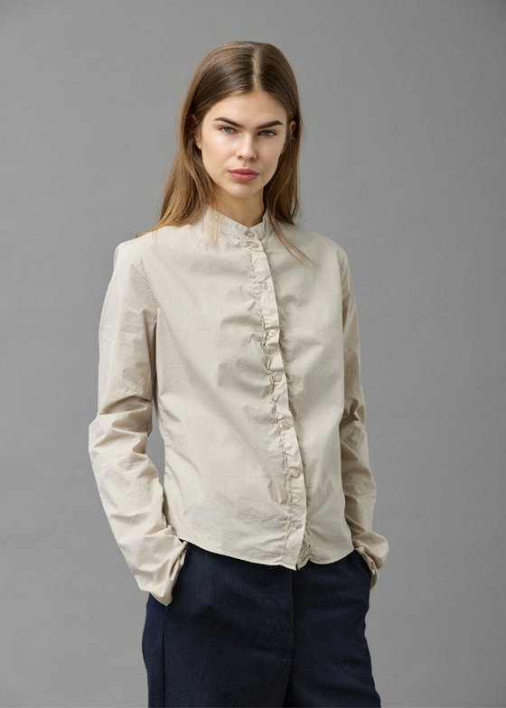 Kristensen du Nord | Cotton Stretch Gathered Front Shirt