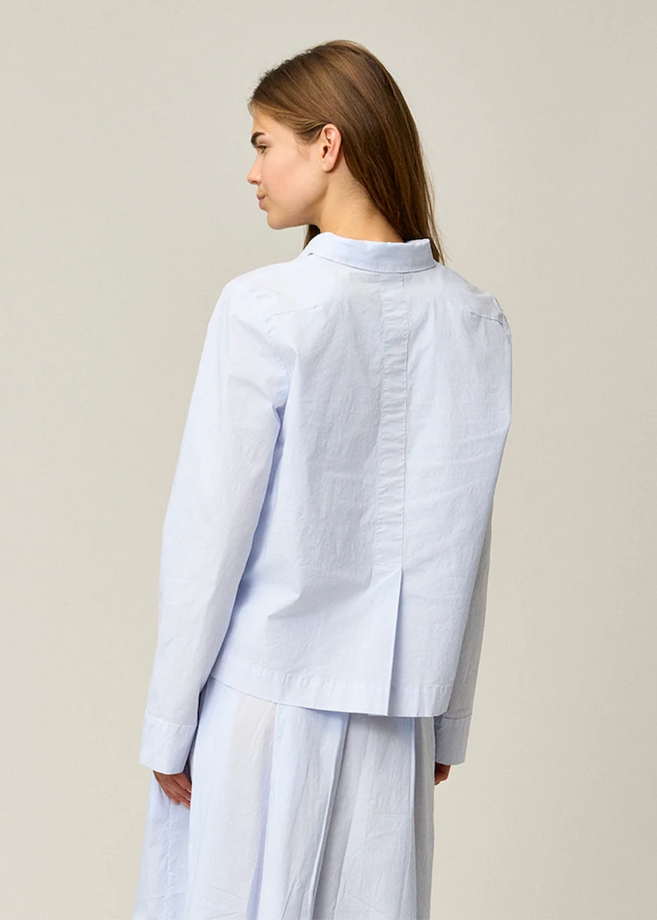 Kristensen du Nord | Cotton Stretch Jacket Collar Shirt | Sky Blue