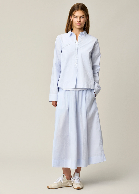 Kristensen du Nord | Cotton Stretch Skirt | Sky Blue
