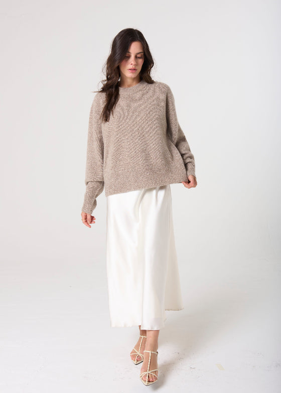 Lao Lao Studios | Emma Crew in Silk-Cashmere | Fawn