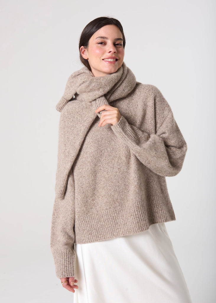 Lao Lao Studios | Emma Crew in Silk-Cashmere | Fawn