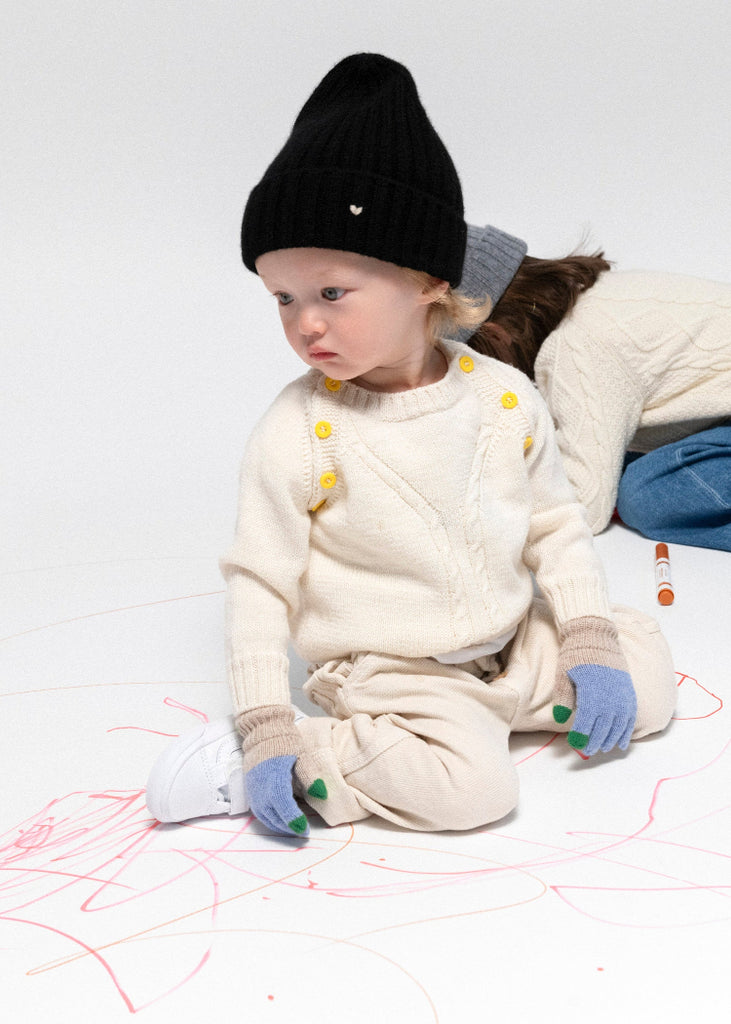 Lao Lao Studios | Kids Glove in Cashmere/Wool | Blue
