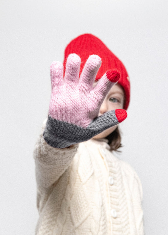 Lao Lao Studios | Kids Glove in Cashmere/Wool | Pink
