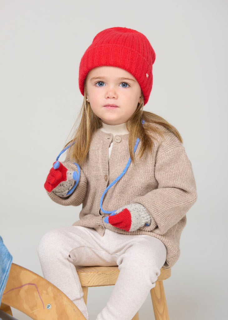 Lao Lao Studios | The Kids Rib Beanie | Scarlet
