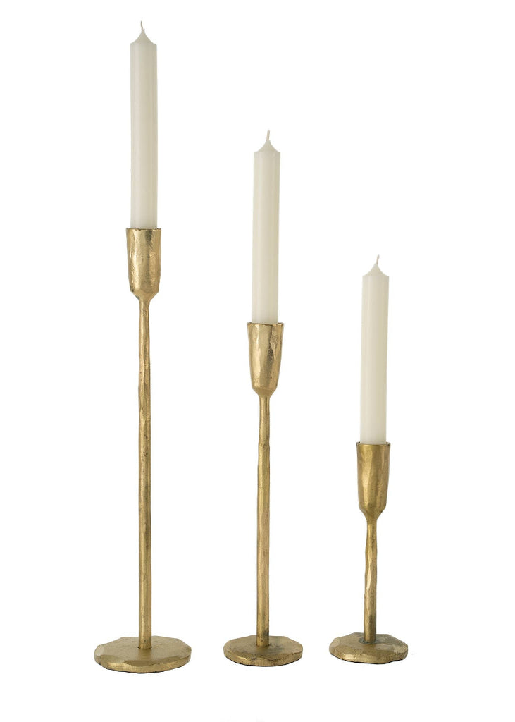 Large Luna Forged Candlestick