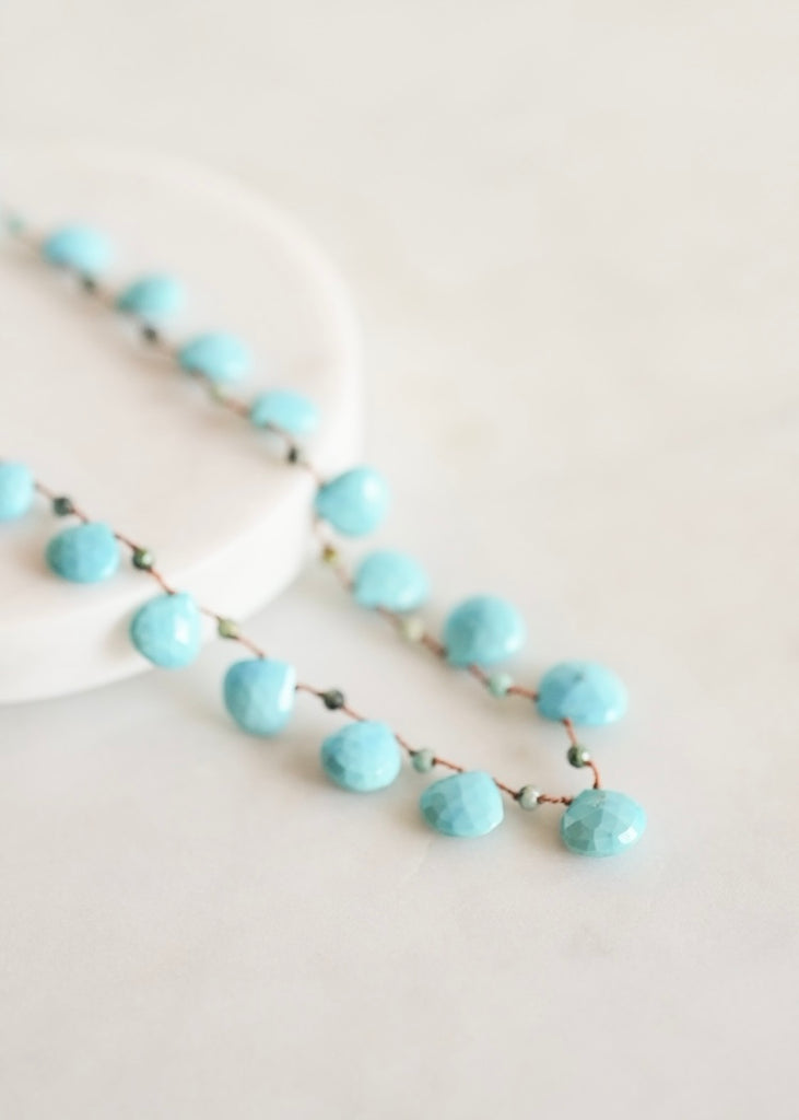 Lena Skadegard | 25" Turquoise Petal Necklace