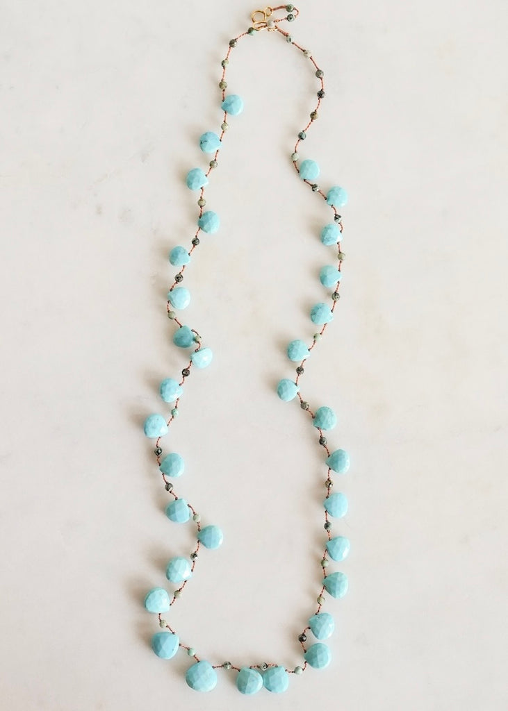 Lena Skadegard | 25" Turquoise Petal Necklace
