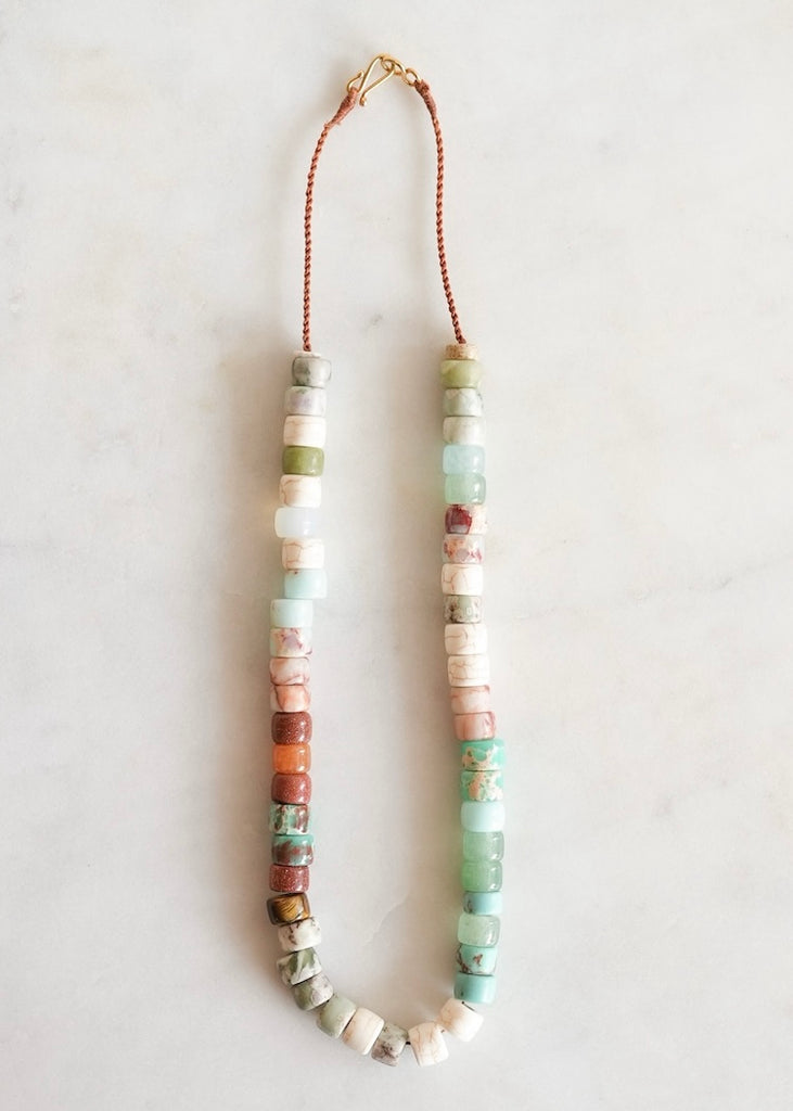 Lena Skadegard | Multi Trade Bead Necklace 9k Clasp