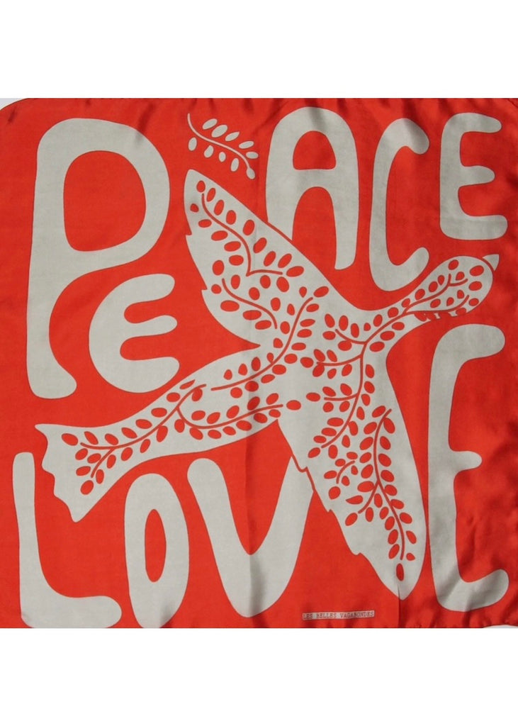 Les Belles Vagabondes | Mini Peace and Love Scarf | Orange